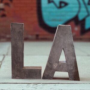 Anthropologie ZINC Industrial Letters "LA"